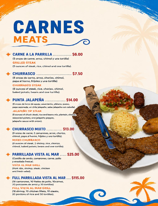 Menú de carnes